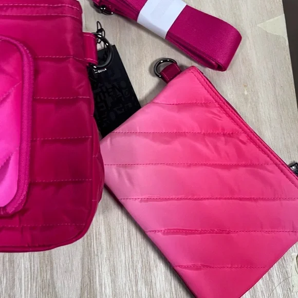THINK ROYLN Ombre Pink Quilted Bag with Pouch - Picture 3 of 7